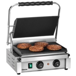 Grill kontaktowy "Panini-T" 1R - Ryflowany | A150774 bartscher