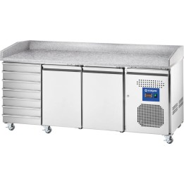 stół chłodniczy 2 drzwiowy 580 l, 600x400 mm, do pizzy z szufladami| 833271 STALGAST