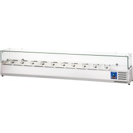 witryna chłodnicza 10 x GN 1/4 nadstawna z szybą, L 2000 mm| 834141 STALGAST
