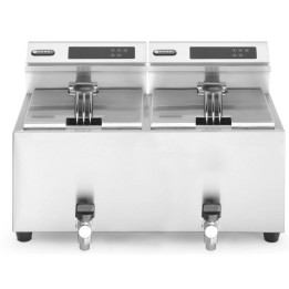Frytownica 2×8 l  z panelem cyfrowym z kranem spustowym | 207376 hendi