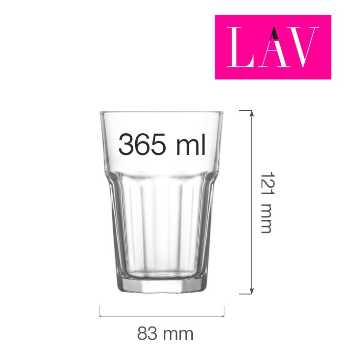 Szklanka wysoka 365 ml long drink Aras , LAV | LV-ARA265Z FINE DINE