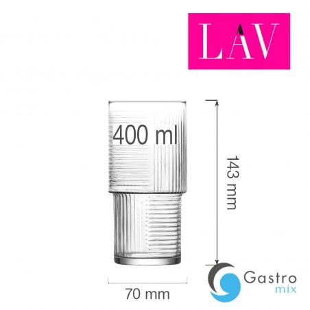 Szklanka wysoka long drink Helen 400 ml, LAV | LV-HLN376Z FINE DINE 
