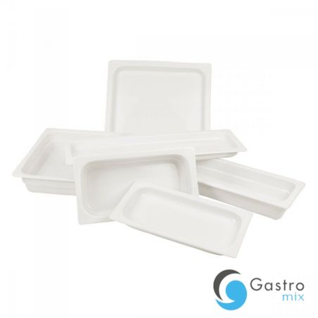 Pojemnik GN 2/4 wys. 6,5 cm z porcelany biały | V-BUGN-24065-2  VERLO 