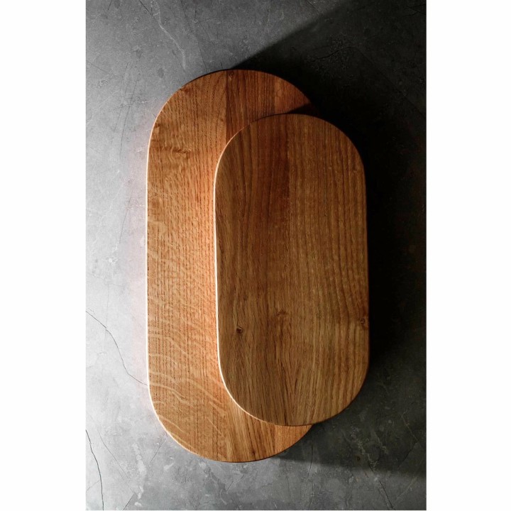 Deska dębowa owalna 400x200x40 mm STRATOS | V-11552  VERLO