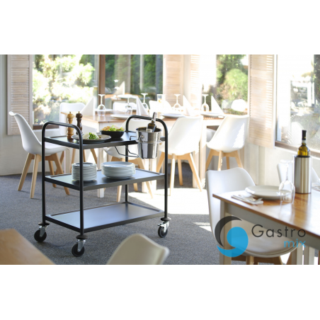 Wózek kelnerski 3-półkowy, czarny, 900x590x930 mm | 811320 HENDI 