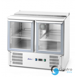  Stół chłodniczy 2-drzwiowy przeszklony z pokrywą uchylną, Arktic, 247L, 230V | 236246 HENDI