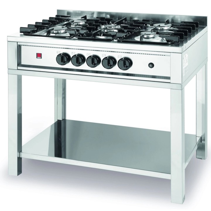 Kuchenka gazowa - 5-palnikowa Kitchen Line na podstawie otwartej