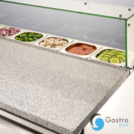 stół chłodniczy V 402 l  3 drzwiowy do pizzy z nadstawką szklaną | 833037 STALGAST 