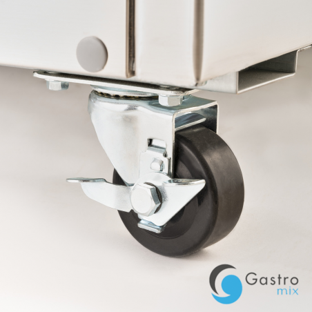 stół chłodniczy 3 drzwiowy do pizzy bez nadstawki na kółkach, V 368 l | 833031 STALGAST 