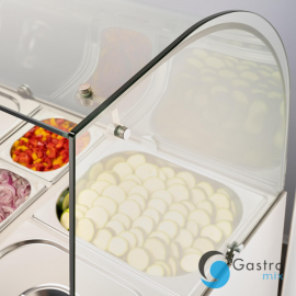  stół chłodniczy 2 drzwiowy sałatkowy z nadstawą szklaną, V 240 l | 832222 STALGAST