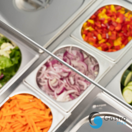  stół chłodniczy 2 drzwiowy sałatkowy z nadstawą szklaną, V 240 l | 832222 STALGAST