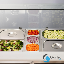  stół chłodniczy 2 drzwiowy sałatkowy z nadstawą szklaną, V 240 l | 832222 STALGAST
