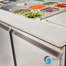  stół chłodniczy 3 drzwiowy sałatkowy z nadstawą szklaną, V 368 l | 832232 STALGAST