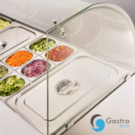  stół chłodniczy 3 drzwiowy sałatkowy z nadstawą szklaną, V 368 l | 832232 STALGAST