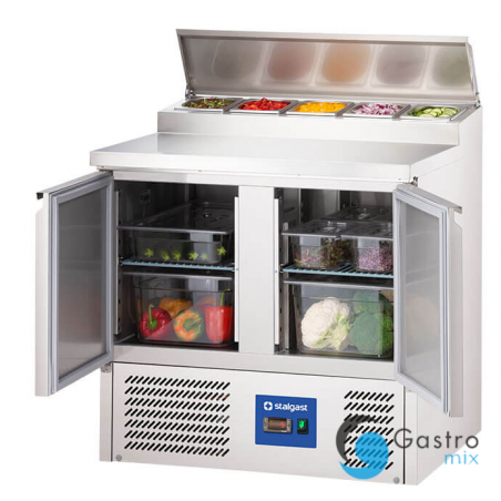 stół chłodniczy 2 drzwiowy z nadstawą sałatkową, V 240 l | 832328 STALGAST 