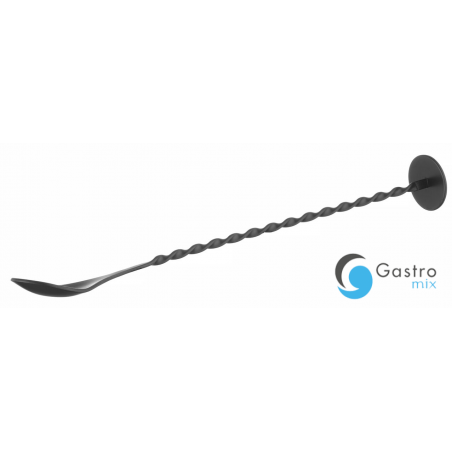 Łyżka barmańska z muddlerem, Bar up, czarny, 280x35mm | 596586 HENDI 