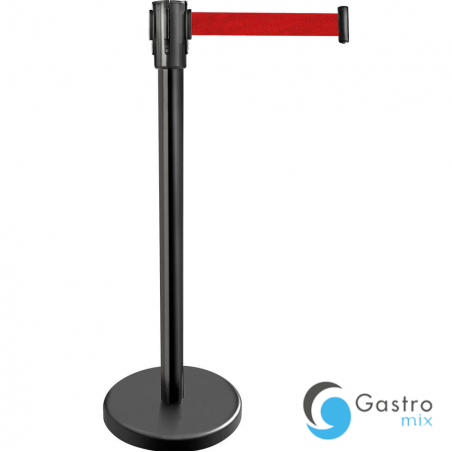 słupek hotelowy czarny z taśmą zwijaną, Ø 300 mm, H 900 mm | 689011 STALGAST 