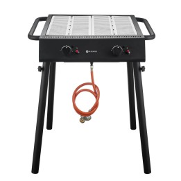 Xantos Black Grill gazowy, czarny, 9,5kW, 770x710x(H)870mm | 148631 HENDI