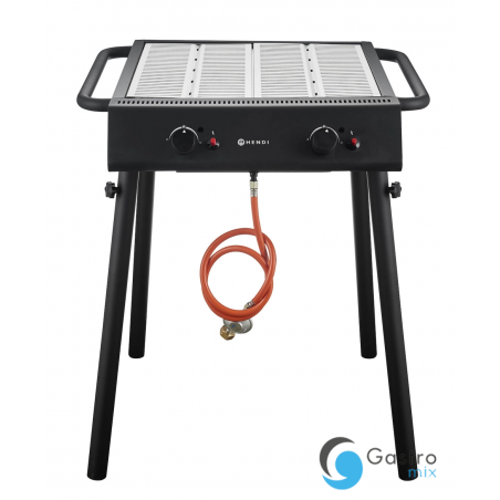 Xantos Black Grill gazowy, czarny, 9,5kW, 770x710x(H)870mm | 148631 HENDI 