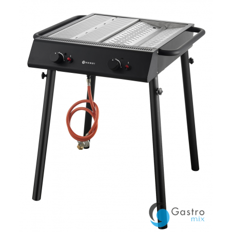 Xantos Black Grill gazowy, czarny, 9,5kW, 770x710x(H)870mm | 148631 HENDI 