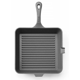 Patelnia żeliwna do grillowania, czarny, 265x265x(H)50mm| 629369 hendi
