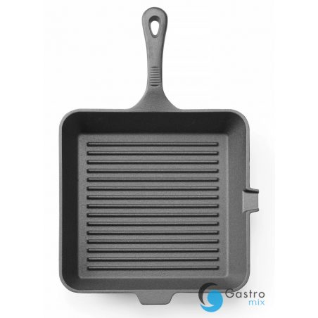 Patelnia żeliwna do grillowania, czarny, 265x265x(H)50mm| 629369 hendi 