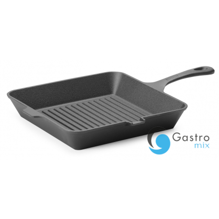 Patelnia żeliwna do grillowania, czarny, 265x265x(H)50mm| 629369 hendi 