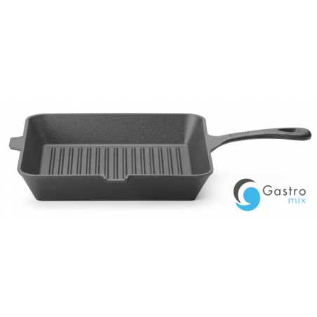 Patelnia żeliwna do grillowania, czarny, 265x265x(H)50mm| 629369 hendi 