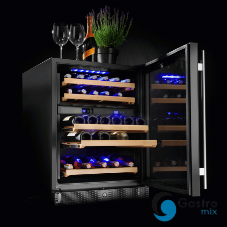 Chłodziarka do wina na 46 butelek Barmatic Aurora 133 l, czarna | 237663 fine dine 
