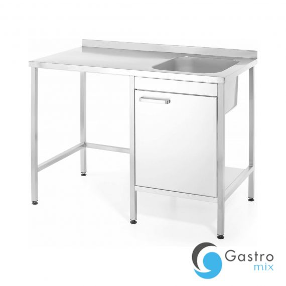 Stół ze zlewem i miejscem na zmywarkę/zamrażarkę Oxygen, 1200x650x(H)900 mm, Barmatic| 200179... 