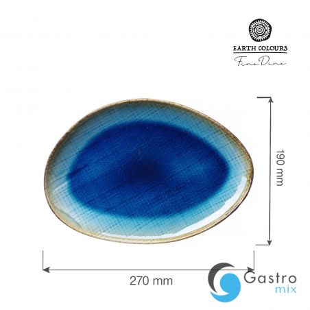 Talerz o organicznym kształcie Lazur, 270x190mm| 769799 FINE DINE 