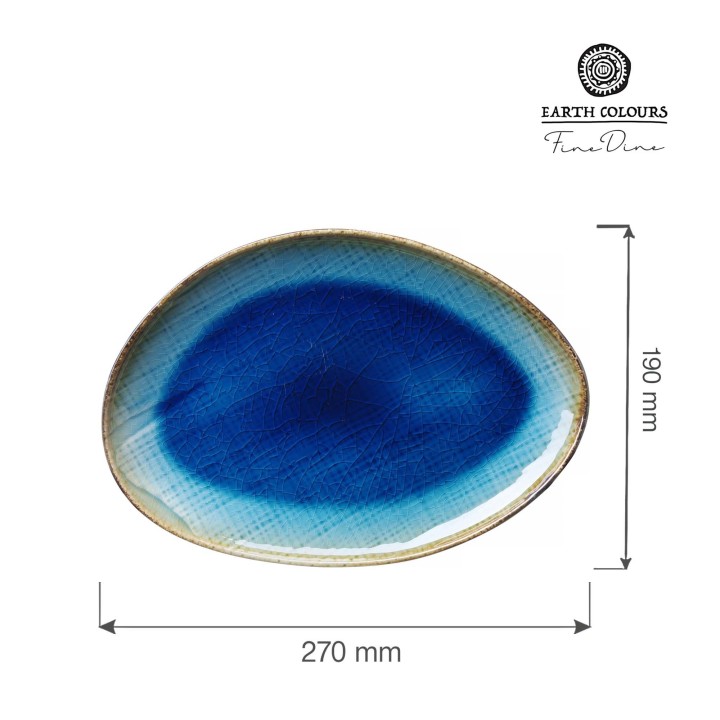 Talerz o organicznym kształcie Lazur, 270x190mm| 769799 FINE DINE