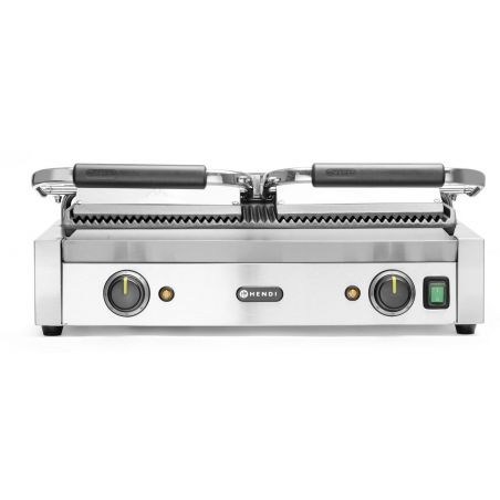 Grill kontaktowy podwójny-góra i dół ryflowane | 263709 hendi 