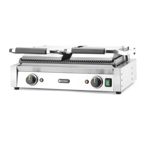 Grill kontaktowy podwójny-góra i dół ryflowane | 263709 hendi 