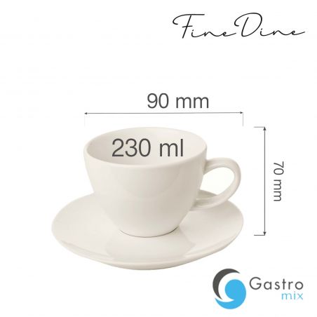 Filiżanka elegancka ze spodkiem 230 ml Crema  | 770382 FINE DINE 