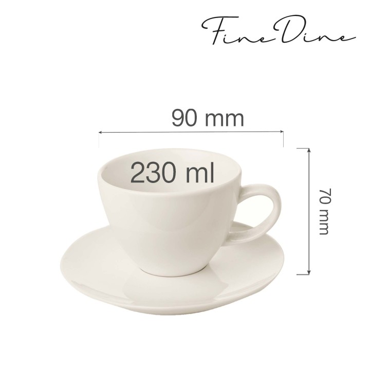 Filiżanka elegancka ze spodkiem 230 ml Crema  | 770382 FINE DINE