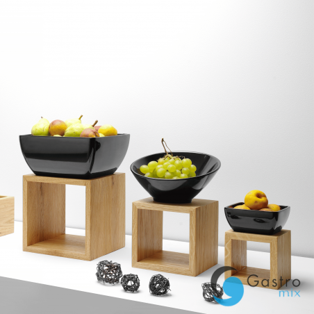 Miska kwadratowa z melaminy, czarna, 190x190x(h)90 mm | 779590 FINE DINE 