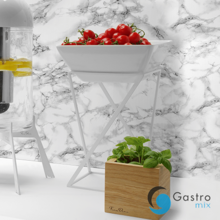 Miska kwadratowa z melaminy do ekspozytora 171554, biała, 190x190x(h)90 mm | 779637 FINE DINE 