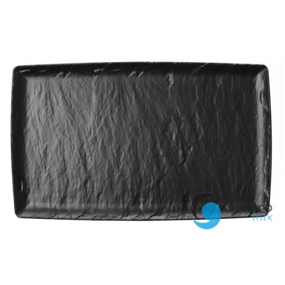 Półmisek z melaminy Rock, czarny, GN 1/1, 530x325mm | 562383 FINE DINE 