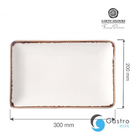 Talerz prostokątny Vanilla 300x200 mm | 781197 FINE DINE 