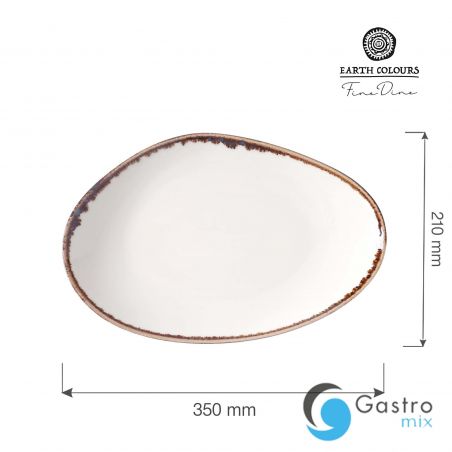 Talerz o organicznym kształcie Vanilla 350x210 mm | 781227 FINE DINE 