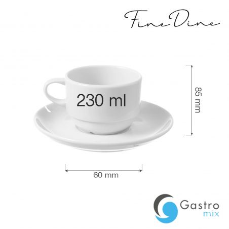 Filiżanka sztaplowana ze spodkiem Bianco 230 ml | 799352 FINE DINE 