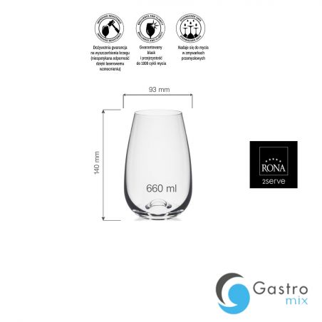 Szklanka 660ml wysoka Wine Solution| 42451220 FINE DINE 