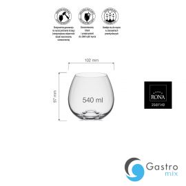  Szklanka 540ml niska Wine Solution| 42451660 FINE DINE