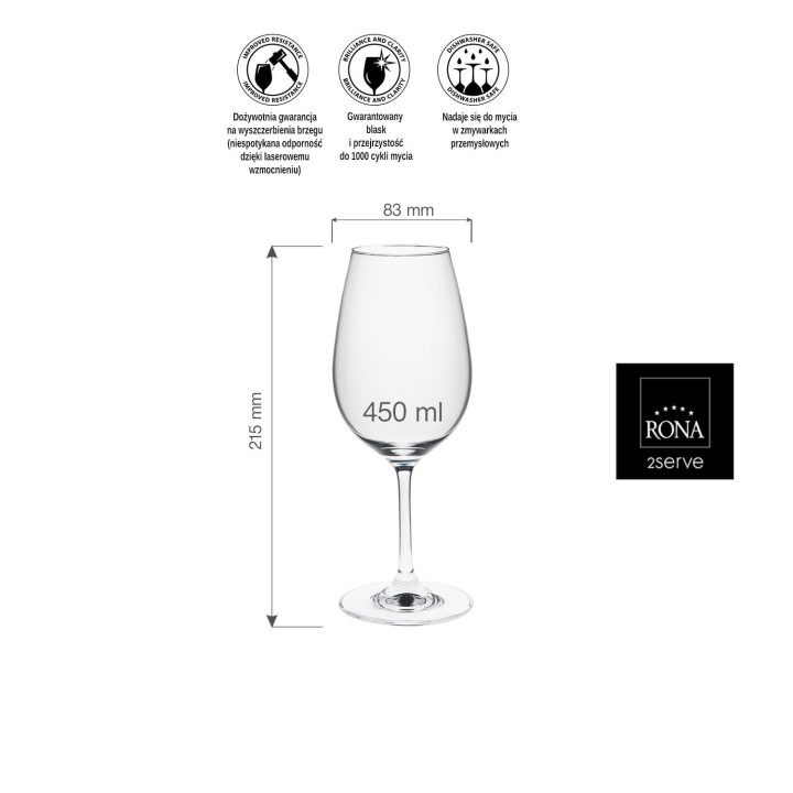 Kieliszek 450ml do wina bordeaux Ratio| 63390000 FINE DINE