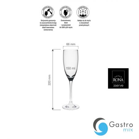 Kieliszek 150ml do szampana Ratio| 63390700 FINE DINE 