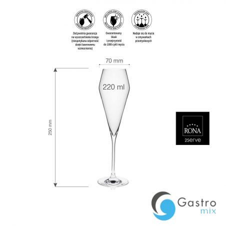 Kieliszek 220ml do szampana Edge| 68290900 FINE DINE 