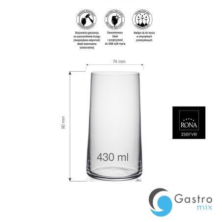 Szklanka wysoka 430ml Mode| 70481220 FINE DINE 