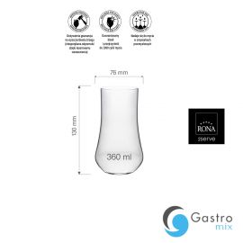  Szklanka 360ml wysoka Eclipse| 84111400 FINE DINE