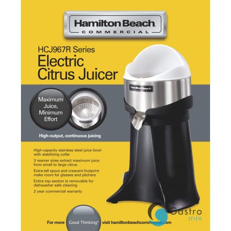 Elektryczna wyciskarka do cytrusów dla gastronomii HCJ967-CE, Hamilton Beach Commercial |... 